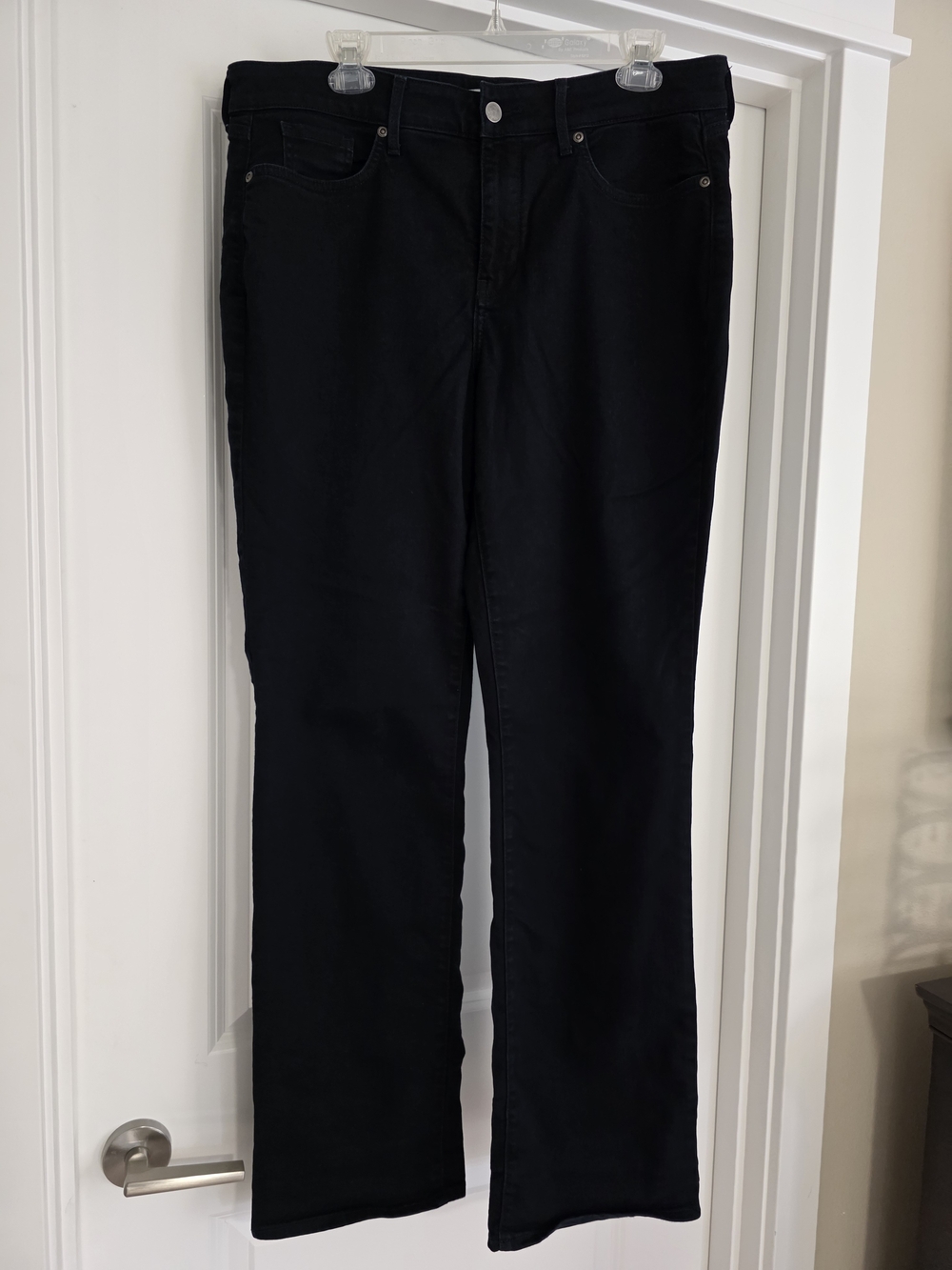 NYDJ Marilyn Straight Leg Jeans Size 12 Dark Navy Blue Stretch 32 Inseam - Picture 4 of 9